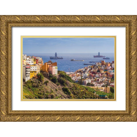 Spain-Canary Islands-Gran Canaria Island-Las Palmas de Gran Canaria Gold Ornate Wood Framed Art Print with Double Matting by Bibikow, Walter