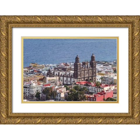 Spain-Canary Islands-Gran Canaria Island-Las Palmas de Gran Canaria-Catedral de Santa Ana Gold Ornate Wood Framed Art Print with Double Matting by Bibikow, Walter