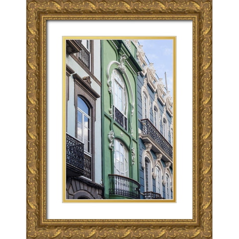 Spain-Canary Islands-Gran Canaria Island-Las Palmas de Gran Canaria-Triana neighborhood Gold Ornate Wood Framed Art Print with Double Matting by Bibikow, Walter