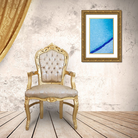 Canary Islands-Fuerteventura Island-Caleta de Fuste-beachside swimming pool Gold Ornate Wood Framed Art Print with Double Matting by Bibikow, Walter