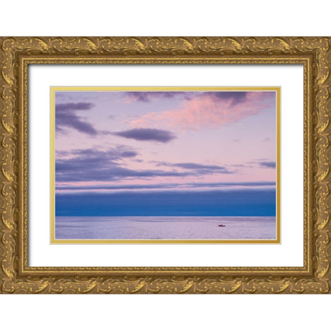 Canary Islands-La Palma Island-Puerto Naos-dawn sky Gold Ornate Wood Framed Art Print with Double Matting by Bibikow, Walter