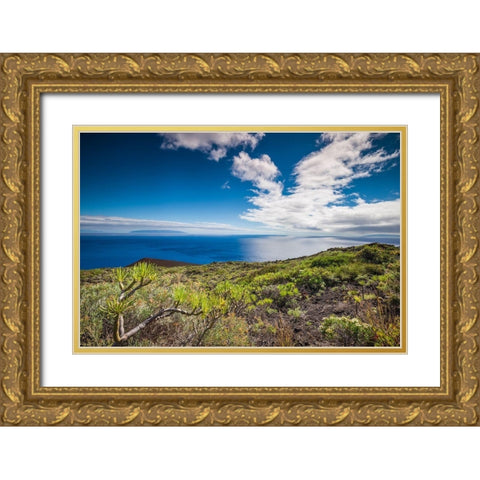 Canary Islands-La Palma Island-Fuencaliente de la Palma-Punta de Fuencaliente-volcanic landscape Gold Ornate Wood Framed Art Print with Double Matting by Bibikow, Walter