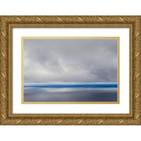 Canary Islands-La Palma Island-Las Indias-storm front over Atlantic Ocean Gold Ornate Wood Framed Art Print with Double Matting by Bibikow, Walter