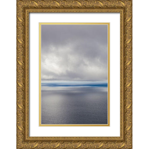 Canary Islands-La Palma Island-Las Indias-storm front over Atlantic Ocean Gold Ornate Wood Framed Art Print with Double Matting by Bibikow, Walter