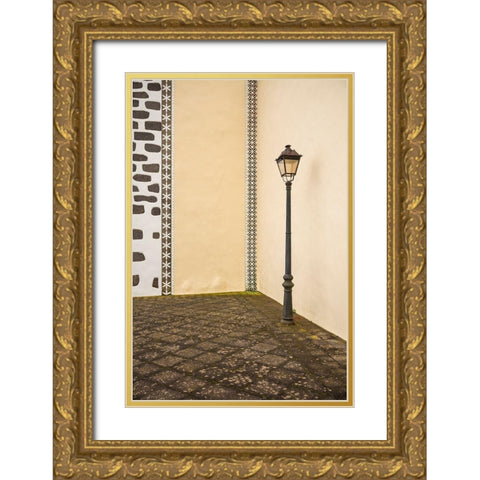 Canary Islands-La Palma Island-Puntallana-Parroquia San Juan Bautista church Gold Ornate Wood Framed Art Print with Double Matting by Bibikow, Walter
