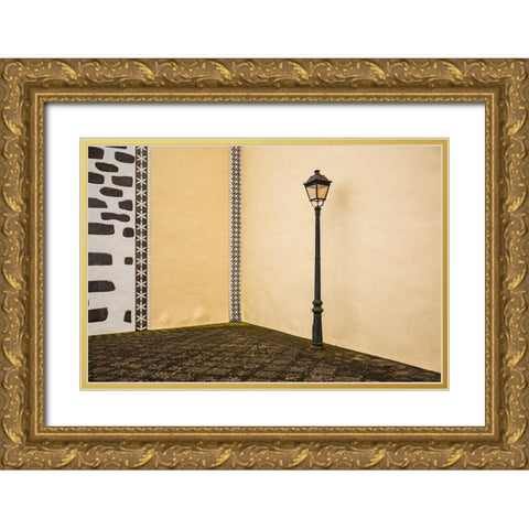 Canary Islands-La Palma Island-Puntallana-Parroquia San Juan Bautista church Gold Ornate Wood Framed Art Print with Double Matting by Bibikow, Walter