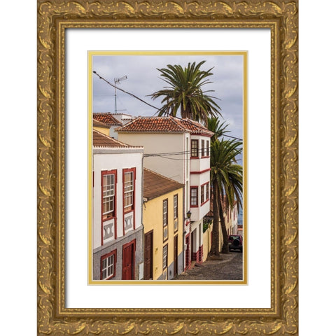 Canary Islands-La Palma Island-San Andres-village buildings Gold Ornate Wood Framed Art Print with Double Matting by Bibikow, Walter