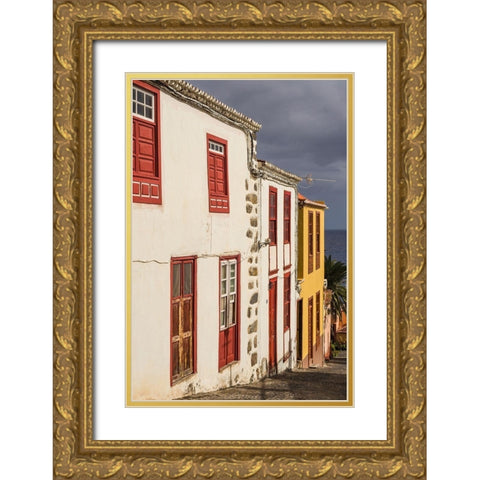 Canary Islands-La Palma Island-San Andres-village buildings Gold Ornate Wood Framed Art Print with Double Matting by Bibikow, Walter