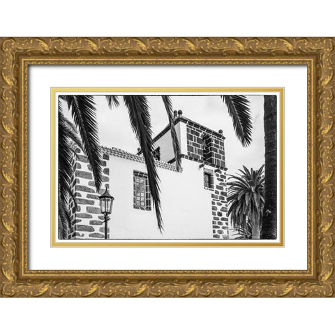 Canary Islands-La Palma Island-San Andres-Iglesia de San Andres church-built in 1515 Gold Ornate Wood Framed Art Print with Double Matting by Bibikow, Walter