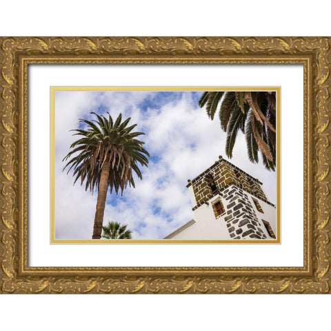 Canary Islands-La Palma Island-San Andres-Iglesia de San Andres church-built in 1515 Gold Ornate Wood Framed Art Print with Double Matting by Bibikow, Walter