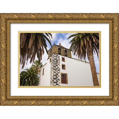 Canary Islands-La Palma Island-San Andres-Iglesia de San Andres church-built in 1515 Gold Ornate Wood Framed Art Print with Double Matting by Bibikow, Walter