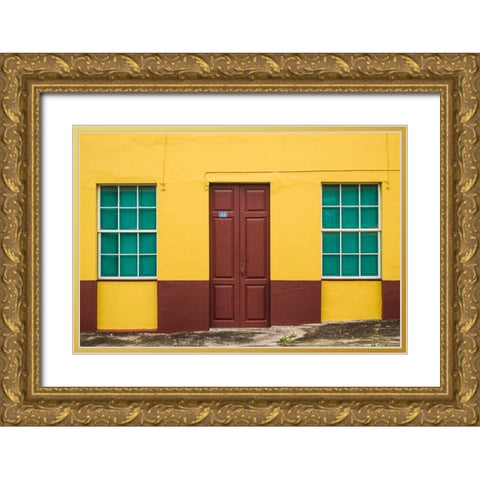 Canary Islands-La Palma Island-San Andres-village buildings Gold Ornate Wood Framed Art Print with Double Matting by Bibikow, Walter