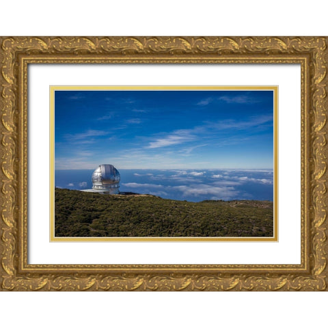 Canary Islands-Roque de los Muchachos Observatory-one of the worlds largest telescopes Gold Ornate Wood Framed Art Print with Double Matting by Bibikow, Walter