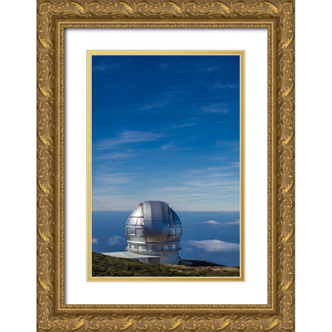 Canary Islands-Roque de los Muchachos Observatory-one of the worlds largest telescopes Gold Ornate Wood Framed Art Print with Double Matting by Bibikow, Walter