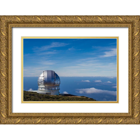 Canary Islands-Roque de los Muchachos Observatory-one of the worlds largest telescopes Gold Ornate Wood Framed Art Print with Double Matting by Bibikow, Walter