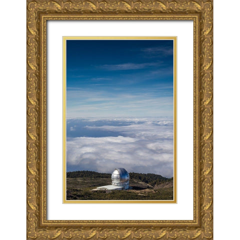 Canary Islands-Roque de los Muchachos Observatory-one of the worlds largest telescopes Gold Ornate Wood Framed Art Print with Double Matting by Bibikow, Walter