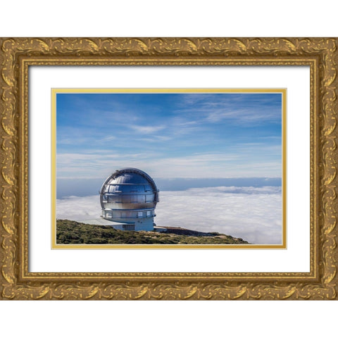 Canary Islands-Roque de los Muchachos Observatory-one of the worlds largest telescopes Gold Ornate Wood Framed Art Print with Double Matting by Bibikow, Walter