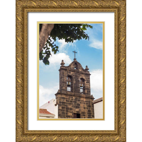 Canary Islands-La Palma Island-Santa Cruz de la Palma-Iglesia de la Encarnacion church-exterior Gold Ornate Wood Framed Art Print with Double Matting by Bibikow, Walter
