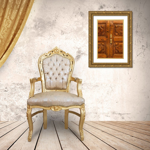 Canary Islands-La Palma Island-Los Llanos de Aridane-doorway Gold Ornate Wood Framed Art Print with Double Matting by Bibikow, Walter