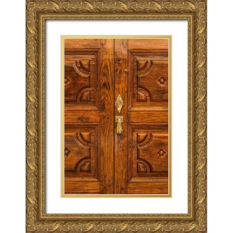Canary Islands-La Palma Island-Los Llanos de Aridane-doorway Gold Ornate Wood Framed Art Print with Double Matting by Bibikow, Walter