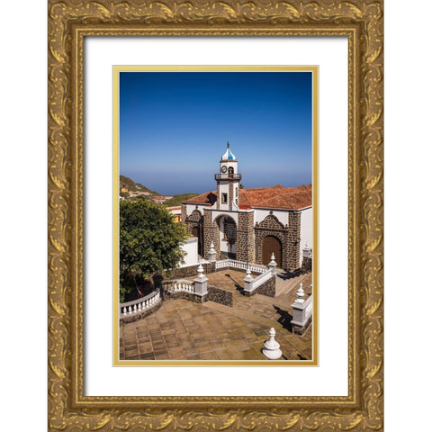Canary Islands-El Hierro Island-Valverde-Iglesia de Nuestra Senora de la Concepcion church Gold Ornate Wood Framed Art Print with Double Matting by Bibikow, Walter