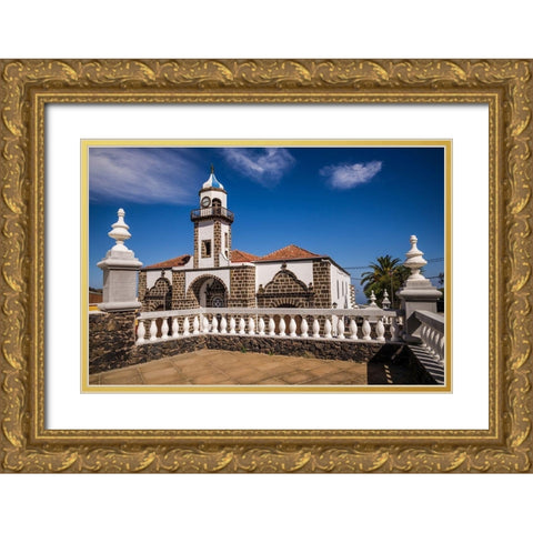 Canary Islands-El Hierro Island-Valverde-Iglesia de Nuestra Senora de la Concepcion church Gold Ornate Wood Framed Art Print with Double Matting by Bibikow, Walter