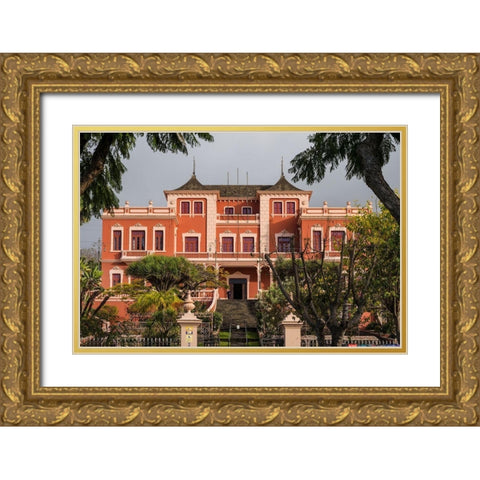 Canary Islands-Tenerife Island-La Orotava-Liceo de Taoro-built in 1928-town social club Gold Ornate Wood Framed Art Print with Double Matting by Bibikow, Walter