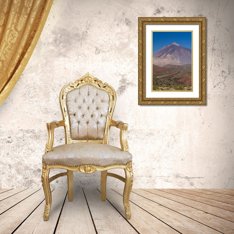 Canary Islands-Tenerife Island-El Teide Mountain-elevated view of Spains highest mountain Gold Ornate Wood Framed Art Print with Double Matting by Bibikow, Walter