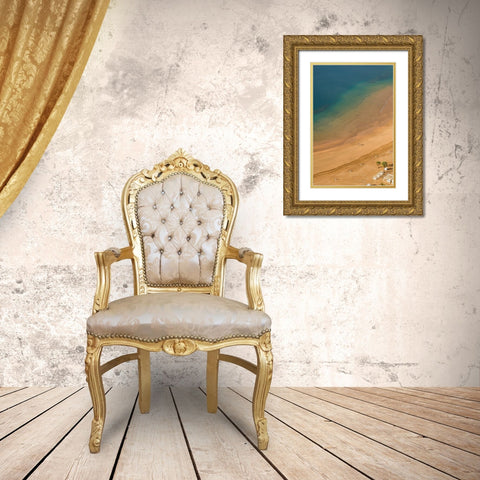 Canary Islands-Tenerife Island-San Andres-elevated view of San Andres Beach Gold Ornate Wood Framed Art Print with Double Matting by Bibikow, Walter