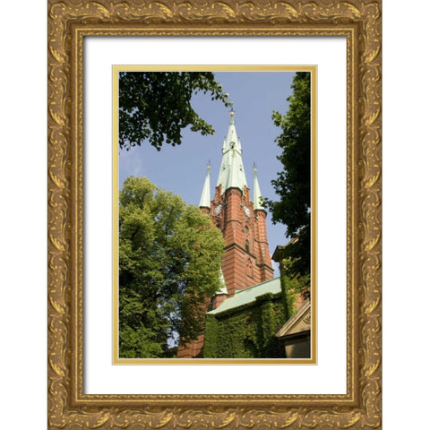 Sweden, Stockholm View of Gustav Adolf Church Gold Ornate Wood Framed Art Print with Double Matting by Ross, Nancy ,  Steve