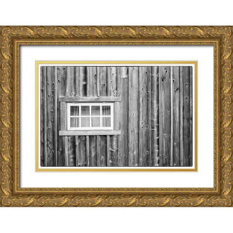 Sweden-Gotland Island-Ljugarn-fishing shack detail Gold Ornate Wood Framed Art Print with Double Matting by Bibikow, Walter