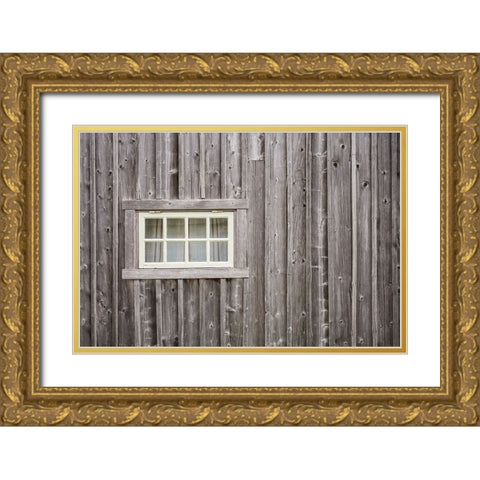 Sweden-Gotland Island-Ljugarn-fishing shack detail Gold Ornate Wood Framed Art Print with Double Matting by Bibikow, Walter