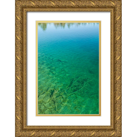 Sweden-Gotland Island-Labro-Bla Lagunen-Blue Lagoon-natural swimming area in former chalk quarry wi Gold Ornate Wood Framed Art Print with Double Matting by Bibikow, Walter