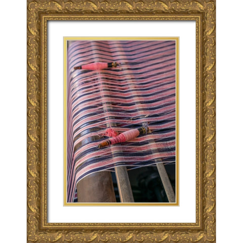 Sweden-Norrkoping-former mill town-cloth loom detail Gold Ornate Wood Framed Art Print with Double Matting by Bibikow, Walter