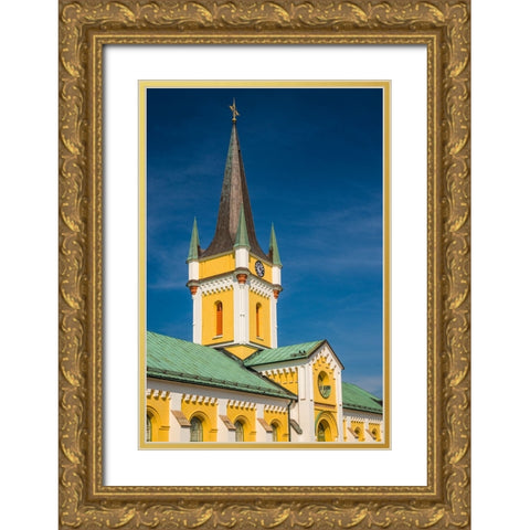 Sweden-Oland Island-Borgholm-town church Gold Ornate Wood Framed Art Print with Double Matting by Bibikow, Walter