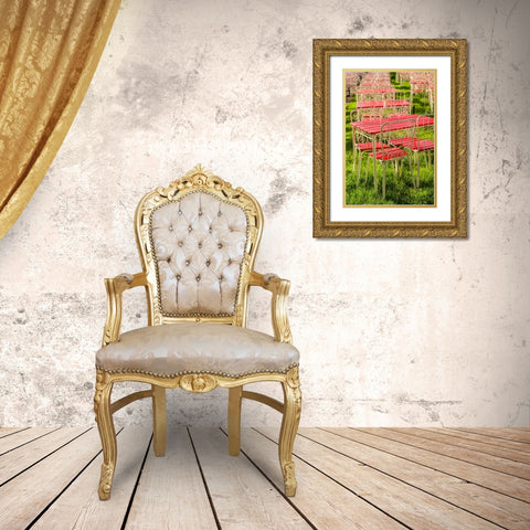 Southern Sweden-Ystad-cafe tables Gold Ornate Wood Framed Art Print with Double Matting by Bibikow, Walter