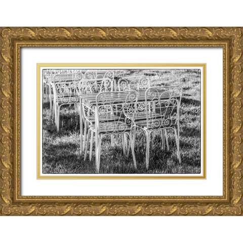 Southern Sweden-Ystad-cafe tables Gold Ornate Wood Framed Art Print with Double Matting by Bibikow, Walter
