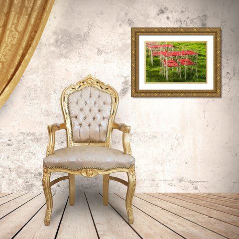 Southern Sweden-Ystad-cafe tables Gold Ornate Wood Framed Art Print with Double Matting by Bibikow, Walter