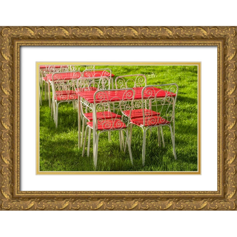 Southern Sweden-Ystad-cafe tables Gold Ornate Wood Framed Art Print with Double Matting by Bibikow, Walter