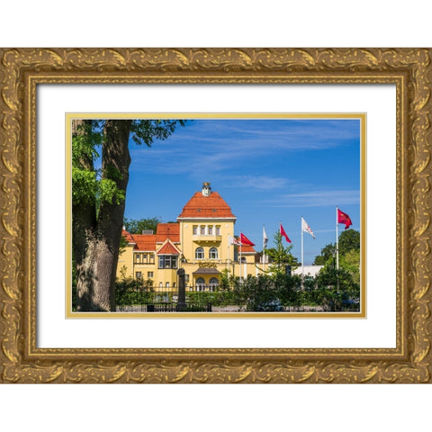 Sweden-Scania-Malmo-Kungsparken park-Casino-exterior Gold Ornate Wood Framed Art Print with Double Matting by Bibikow, Walter