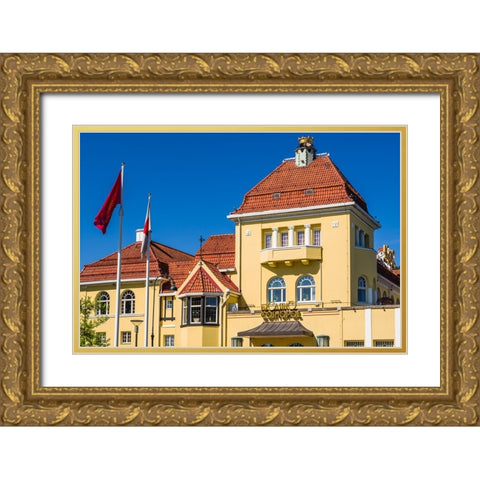 Sweden-Scania-Malmo-Kungsparken park-Casino-exterior Gold Ornate Wood Framed Art Print with Double Matting by Bibikow, Walter