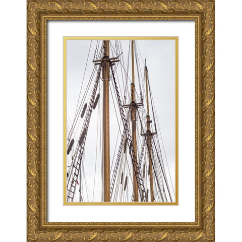 Sweden-Vastragotland and Bohuslan-Gothenburg-Klippan District-sailing ship Gold Ornate Wood Framed Art Print with Double Matting by Bibikow, Walter