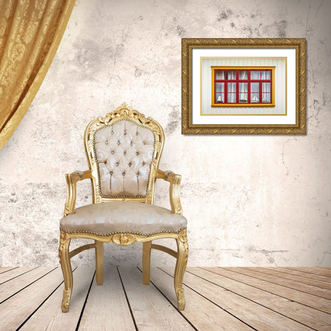 Sweden-Bohuslan-Fjallbacka-village house detail Gold Ornate Wood Framed Art Print with Double Matting by Bibikow, Walter
