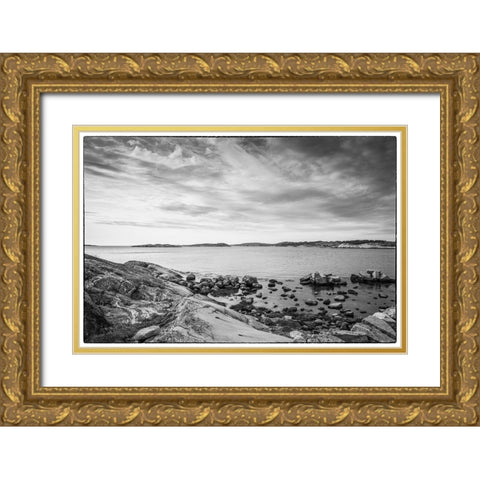 Sweden-Bohuslan-Salto Island-rocky cove seascape Gold Ornate Wood Framed Art Print with Double Matting by Bibikow, Walter