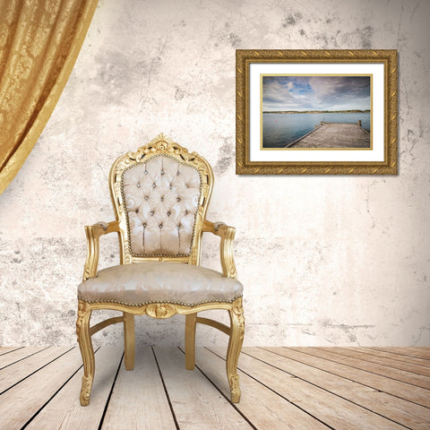 Sweden-Bohuslan-Salto Island-pier Gold Ornate Wood Framed Art Print with Double Matting by Bibikow, Walter