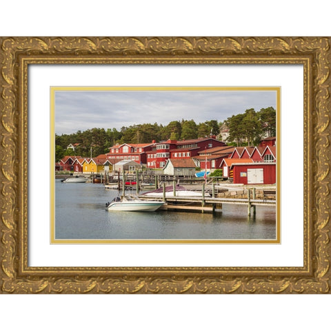 Sweden-Bohuslan-Tjorn Island-Tjorn-Goteborg University Love Center Gold Ornate Wood Framed Art Print with Double Matting by Bibikow, Walter
