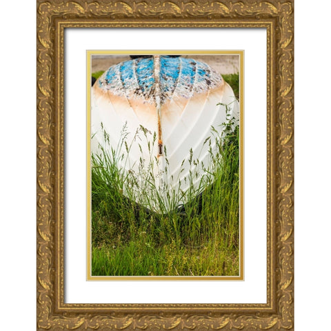 Sweden-Bohuslan-Tjarno Island-Tjarno-small boat Gold Ornate Wood Framed Art Print with Double Matting by Bibikow, Walter