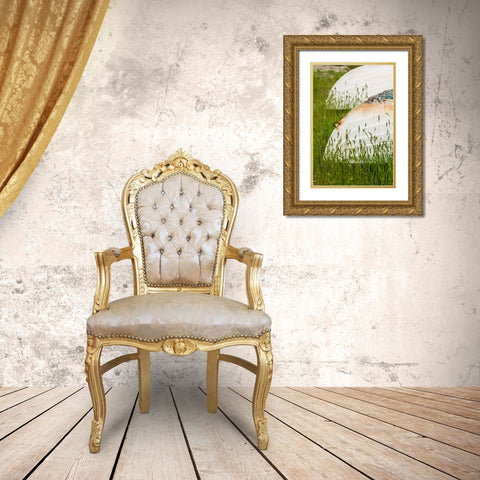 Sweden-Bohuslan-Tjarno Island-Tjarno-small boat Gold Ornate Wood Framed Art Print with Double Matting by Bibikow, Walter
