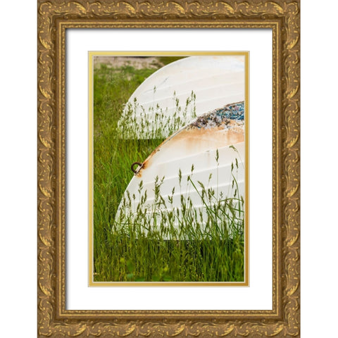 Sweden-Bohuslan-Tjarno Island-Tjarno-small boat Gold Ornate Wood Framed Art Print with Double Matting by Bibikow, Walter