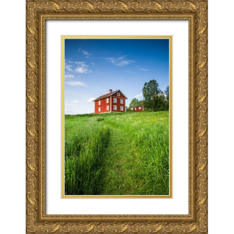 Sweden-Varmland-Marbacka-estate of first female writer to win the Noble Prize of Literature-Selma L Gold Ornate Wood Framed Art Print with Double Matting by Bibikow, Walter
